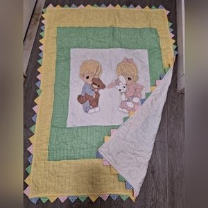 Precious Moments Baby Blanket-Quilt Vintage Homemade